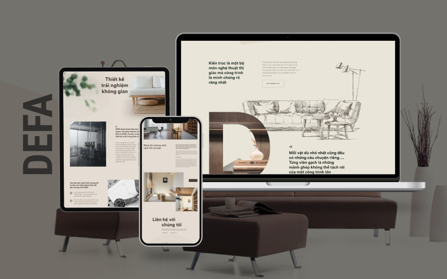 Giao diện website DEFA trên máy tính và điện thoại