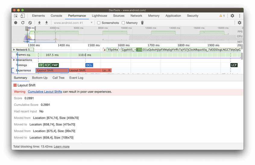 Chrome DevTools Performance panel