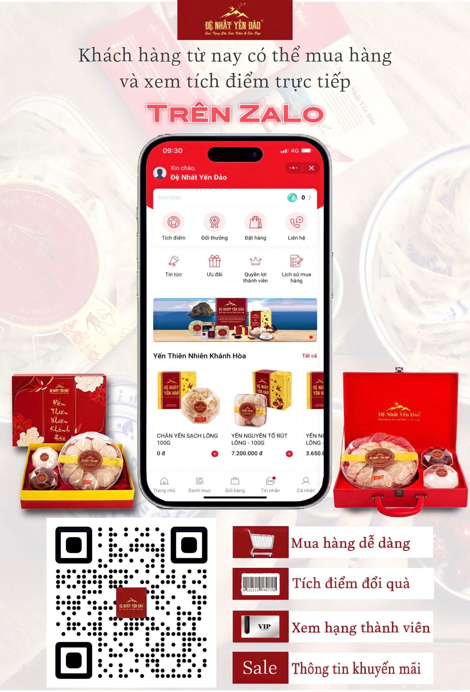 zalo mini app đệ nhất yến