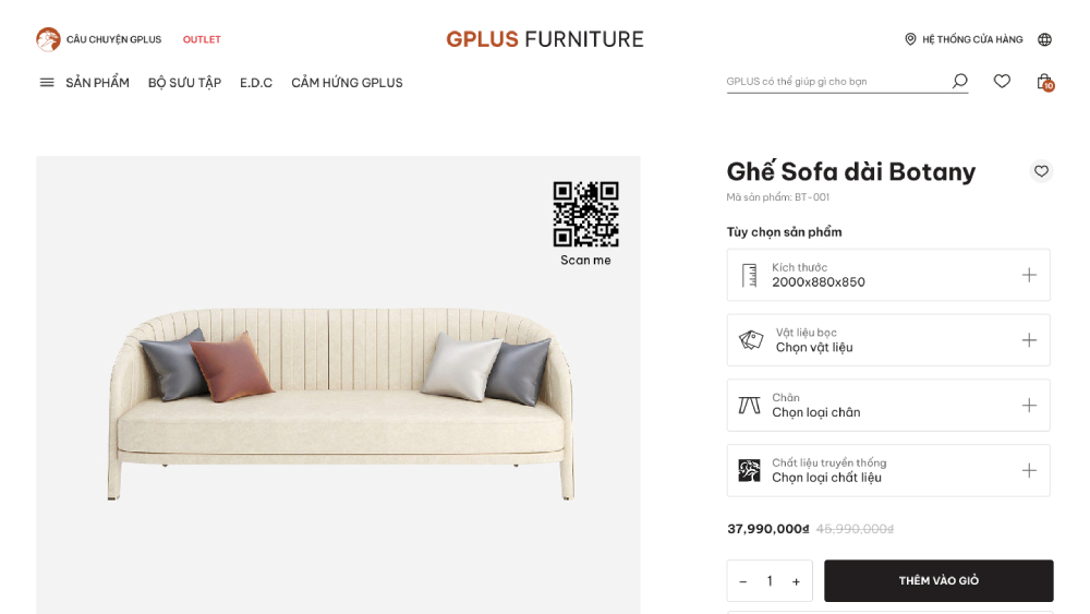 Giao diện website GPLUS Furniture – màn hình 6