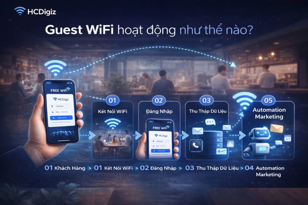 Guest WiFi cho quán café hoạt động như thế nào?