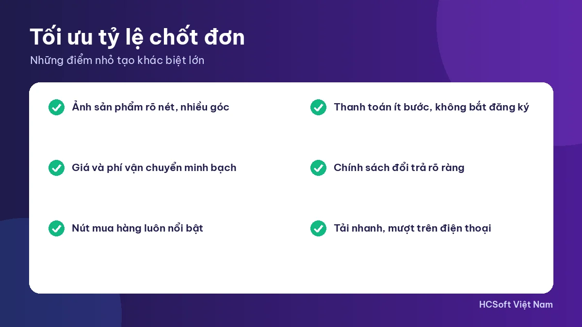Cách tối ưu tỷ lệ chốt đơn khi thiết kế website bán hàng