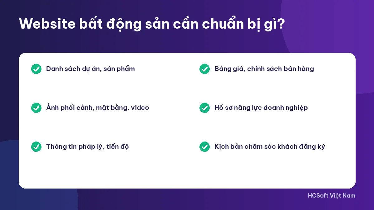 Nội dung cần chuẩn bị khi thiết kế website bất động sản