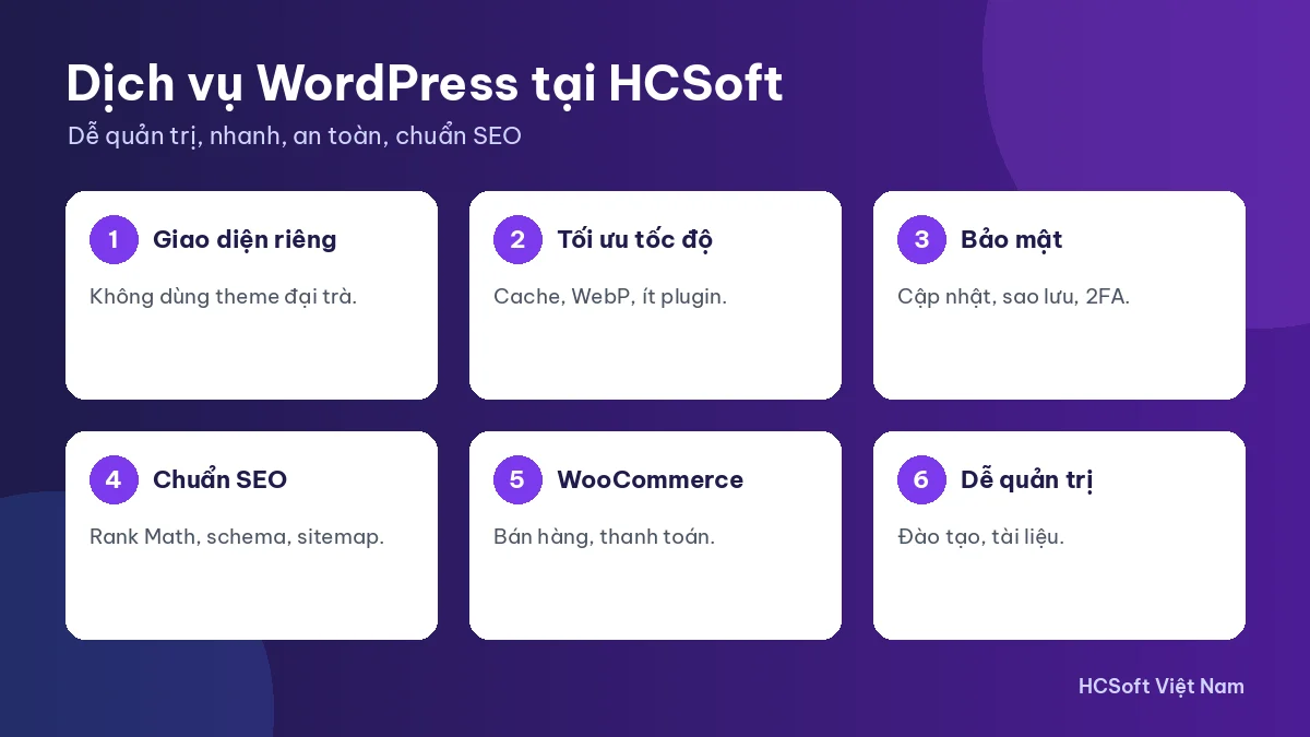 Các hạng mục trong dịch vụ thiết kế website WordPress