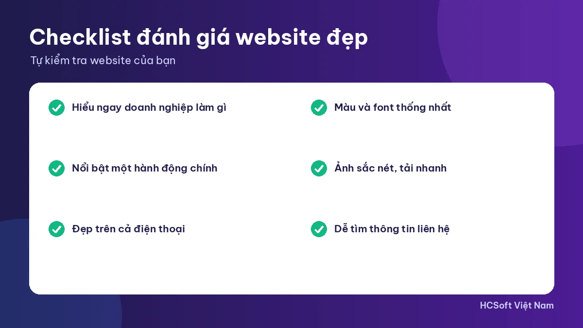 Checklist tự đánh giá website đẹp